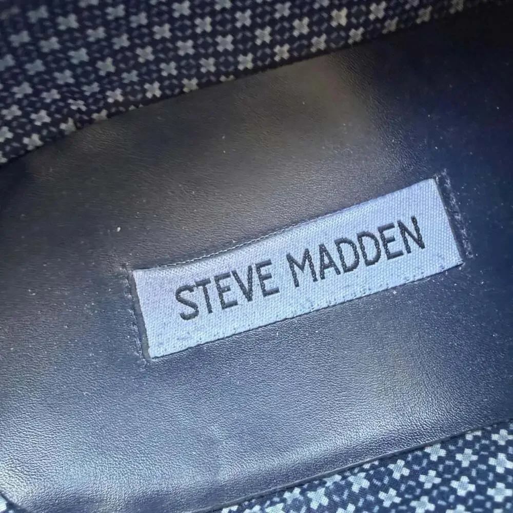 Steve Madden Brown Leather Perforated Cap Toe Oxford Shoes